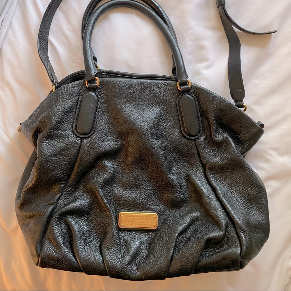 Marc by Marc Jacobs- Large Black Leather Classic Q Fran Hobo Bag